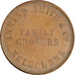 Australian one penny token issued by the Melbourne firm of Annand, Smith & Co