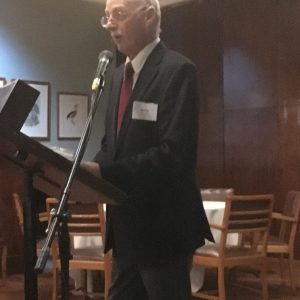 Barrie Newman of the Numismatic Society of South Australia receives the NAA's Paul Simon Memorial Award